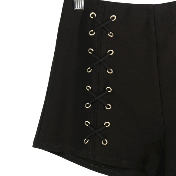 Tobi Lace Up Shorts Womens Size XS Black Hi Rise Stretch Sexy Boho - Picture 3 of 5